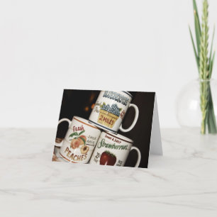 Den tomma kaffemuggen noterar kortet kort