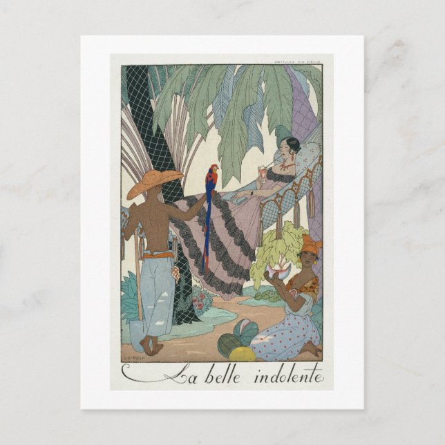 Den tomma skönheten (pochoir print) vykort (Framsida)