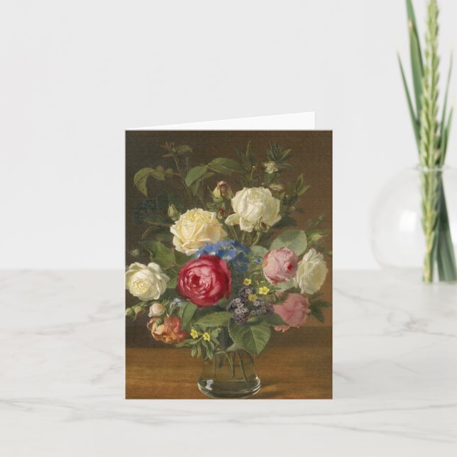 Den tomma vintageblommigten noterar kort (Framsida)