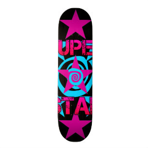 Den toppna stjärnashock rosakrickan virvlar runt skateboard bräda 20 cm