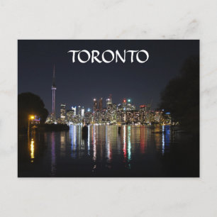 Den Toronto natten beskådar från den Toronto ön Vykort