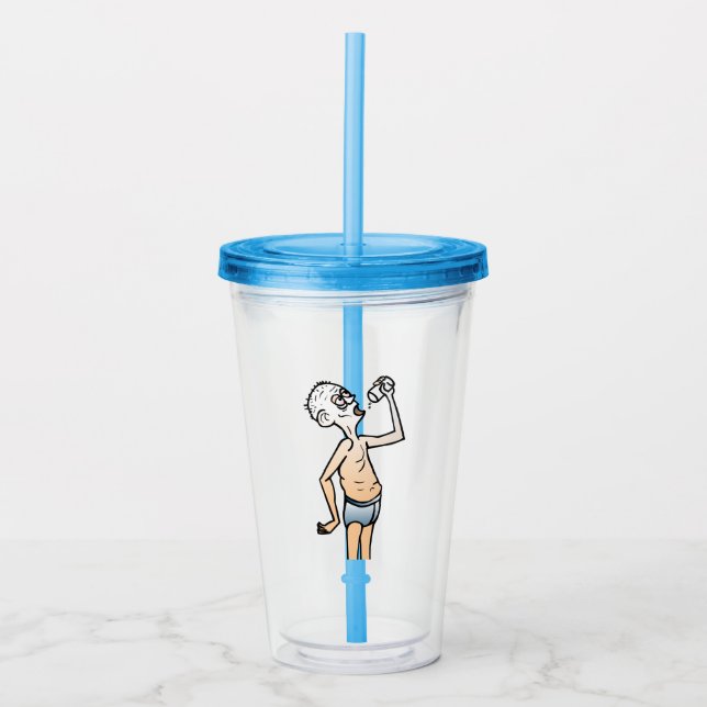 Den törstige mannen akryl tumbler take away mugg (Framsida)