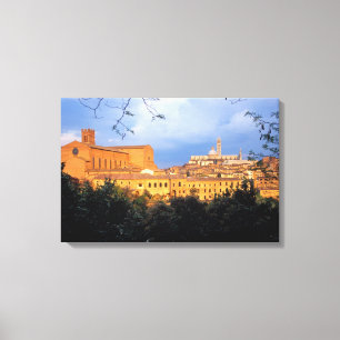 Den toskanska byn Sienna, Italien. Canvastryck