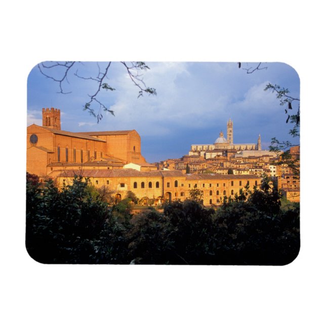 Den toskanska byn Sienna, Italien. Magnet (Horisontell)