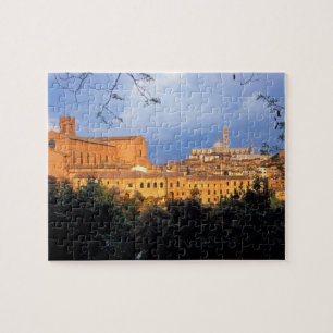 Den toskanska byn Sienna, Italien. Pussel