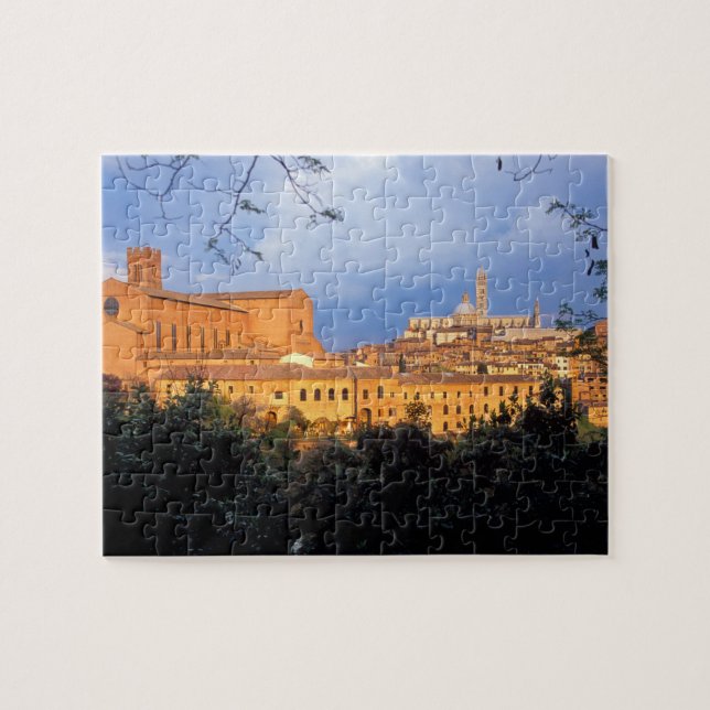 Den toskanska byn Sienna, Italien. Pussel (Horisontell)