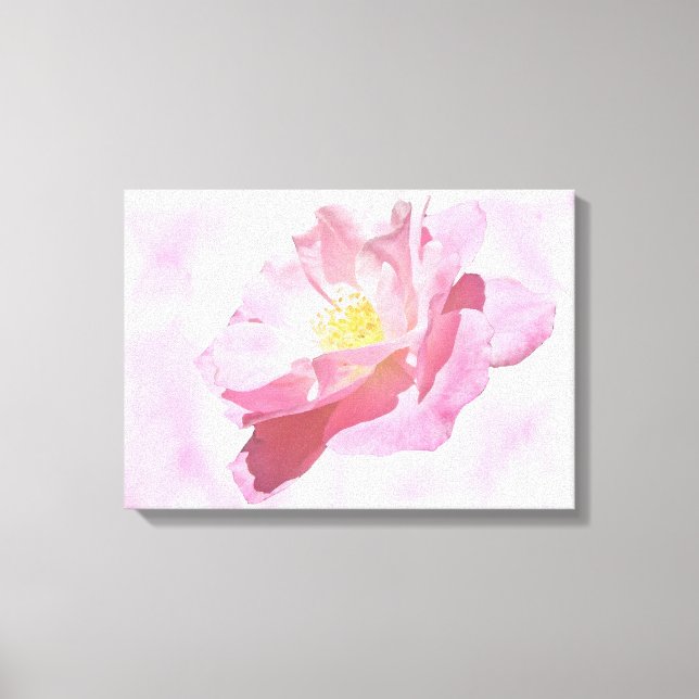 Den totala Rosa som odlas i Blommarna Ro Canvastryck (Framsida)