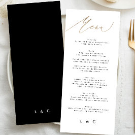 Den traditionella Eleganten Black Guld Calligraphy Meny