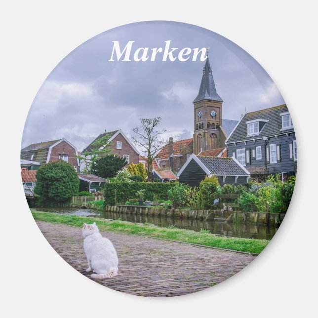 Den traditionella fiskesamhället Marken i Nederlän Magnet (Framsidan)