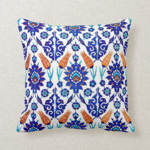 Den traditionella portugisiska Azulejo blommigten Kudde