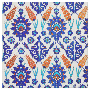 Den traditionella portugisiska Azulejo blommigten Tyg
