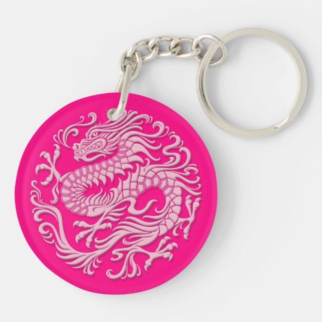 Den traditionella rosa kinesiska draken cirklar (Baksidan)