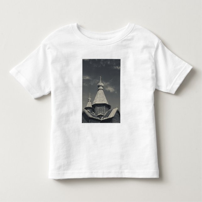Den traditionella ryska ortodoxa kyrkan av trä t-shirt (Framsida)