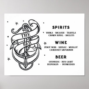 Den traditionella tattoankaren Pub Bröllop Poster
