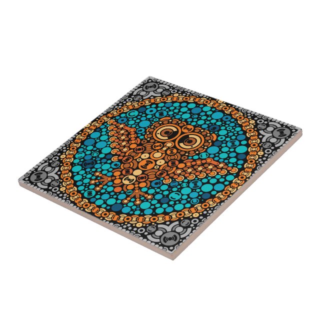 Den trådlösa ugglan, färgföreställning testar, kakelplatta (Sidan)