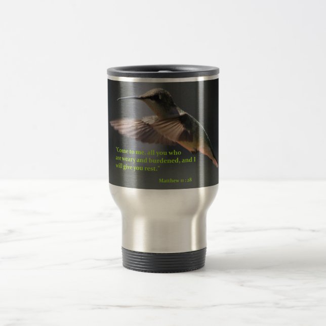 Den travel mug… hummingbirden… vilar… tro resemugg (Center)