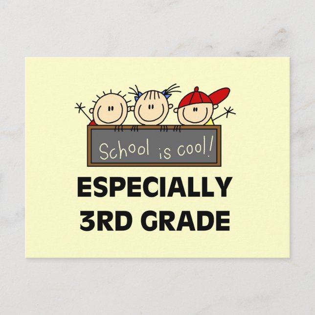 Den tredje Klass-skolan är Coola Tshirts och prese Vykort (Framsida)