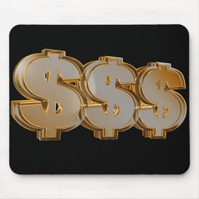 Den trefaldiga dollaren undertecknar Mousepad Musmatta (Framsidan)