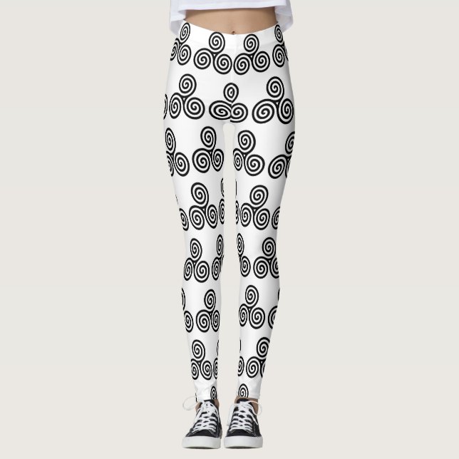 Den trefaldiga svarten röra sig i spiral leggings (Framsida)