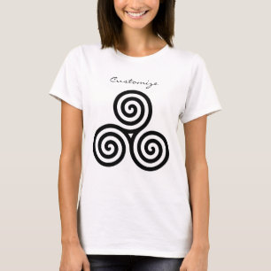 Den trefaldiga svarten röra sig i spiral t shirt