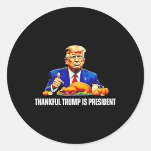 Den trevliga trenden är att ordförande Thanksgivin Runt Klistermärke