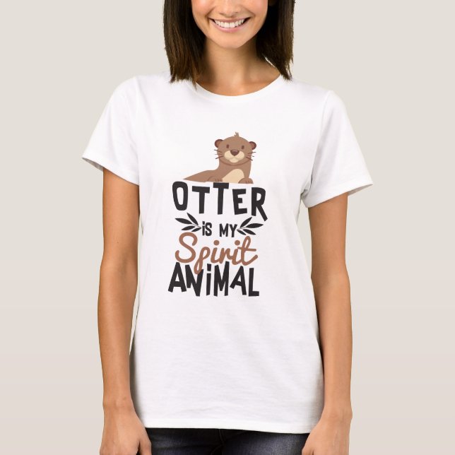 Den trevliga uttern är mitt djura tryck för anden t-shirt (Framsida)