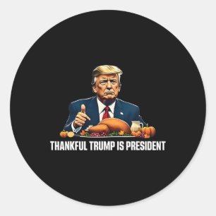 Den trevliga utvecklingen är presidentens Thanksgi Runt Klistermärke