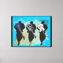 Den trio-staplade Kanvastrycket-svarta bakgrunden Canvastryck