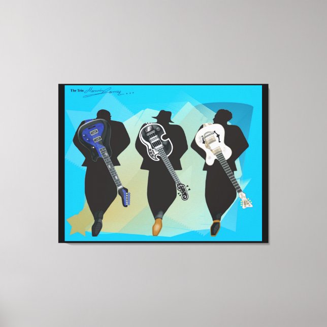 Den trio-staplade Kanvastrycket-svarta bakgrunden Canvastryck (Framsida)