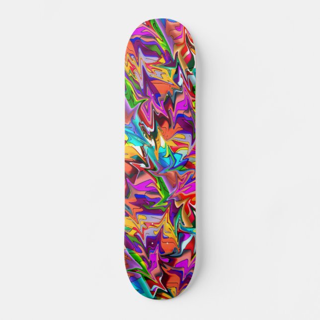 Den Trippy Psychedelic multifärgaden virvlar runt Old School Skateboard Bräda 21,6 Cm (Framsida)