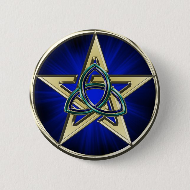 Den Triquetra pentagramen knäppas Knapp (Framsida)