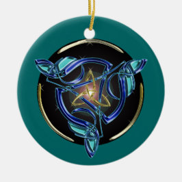 Den Triquetra trädprydnaden cirklar Julgransprydnad Keramik