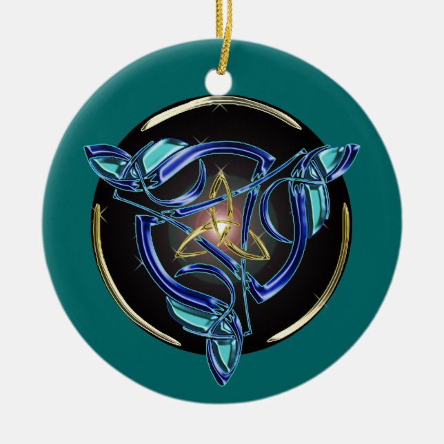 Den Triquetra trädprydnaden cirklar Julgransprydnad Keramik (Framsidan)