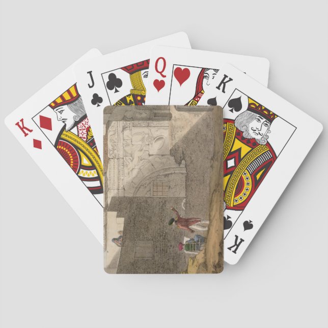 Den Triumphal bågen, Tripoli, pläterar 4 från 'ett Spel Kort (Baksidan)