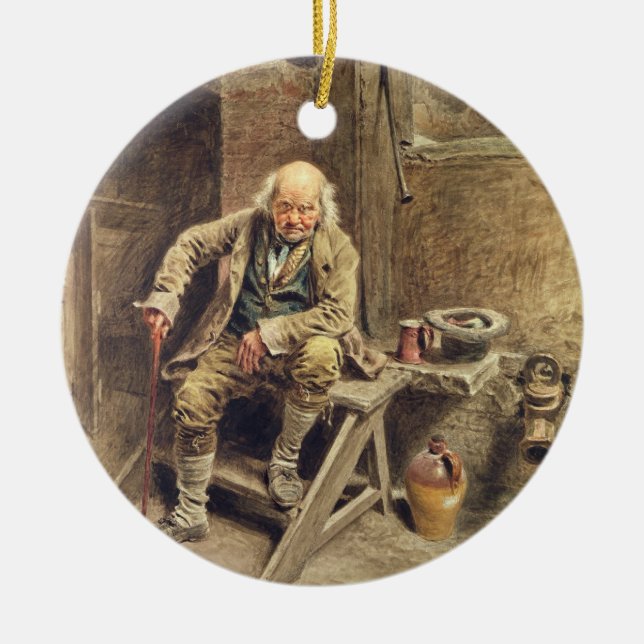 Den trogna gammala tjänare julgransprydnad keramik (Framsidan)