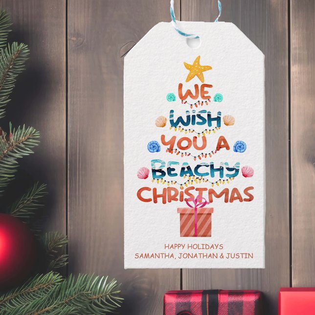 Den tropiska Beachy Träd Presentetikett (Skapare uppladdad)