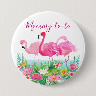 Den tropiska blom- flamingoen Mamma-till-är Knapp