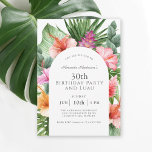 Den tropiska Blommigten 30års födelsedag Party och Inbjudningar<br><div class="desc">En vackert lush tropical 30års födelsedag Party-design med färgstarkt blommigt inslag som innehåller hibiscus-blommor, ingefärlor och en mängd tropiska blad som omger en snyggt som är fäst vid ram. Utseendet är vibrerande och levande och anger tonen för firande i aloha stil. Ett trendig med ram-indrag som omger texten lägger till...</div>