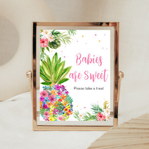 Den tropiska Blommigten Ananas Spädbarn är Sweet Poster