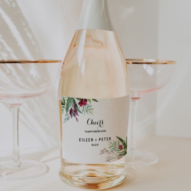 Den tropiska Blommigten Greenery Bröllop Sparkling (Skapare uppladdad)