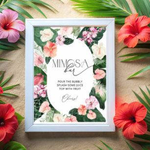 Den tropiska Blommigten Mimosa Pub-tecken Poster