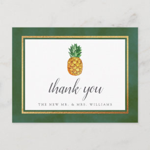 Den tropiska bröllopssamlingen med ananas meddelande vykort