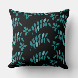 Den tropiska djungeln Aqua och Black Kudde