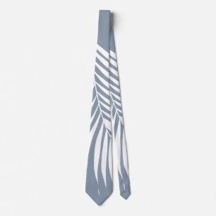 Den tropiska Dusty Blue White-Abstrakten handflata Slips