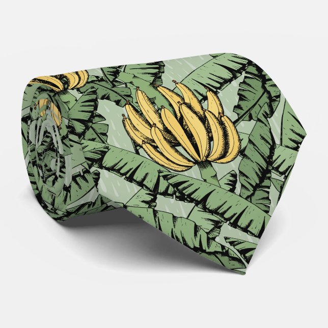 Den tropiska Grönten Banana Löv och Gult Bananas Slips (Rullad)
