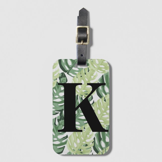 Den tropiska Grönten Jungle Monstera Löv Mönster Bagagebricka (Framsida vertikal)