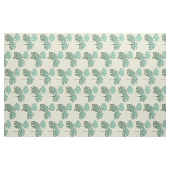 Den tropiska Grönten Löv Monastera Plant Mönster Tyg (Fat Quarter)