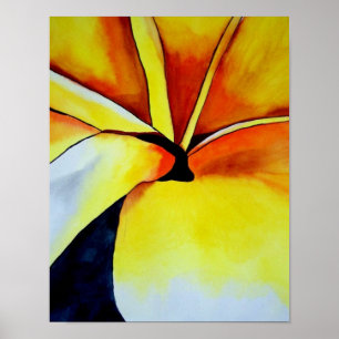 Den tropiska Gulten Frangipani-blommans originalko Poster