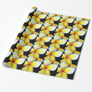 Den tropiska Gulten Frangipani-blommans originalko Presentpapper