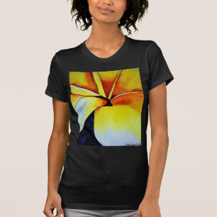 Den tropiska Gulten Frangipani-blommans originalko T-shirt